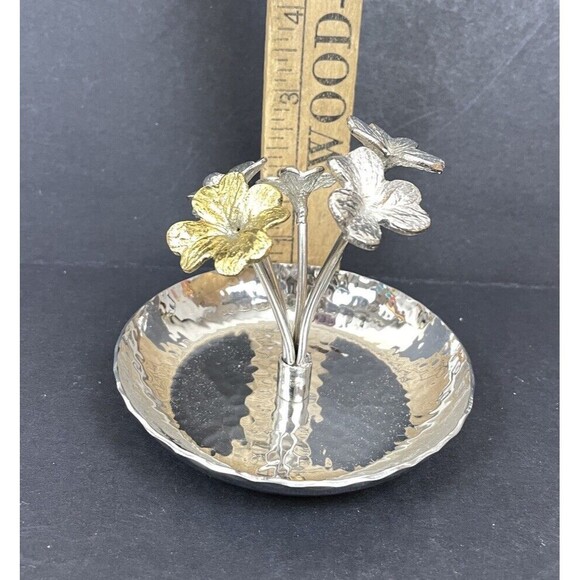 MICHAEL ARAM Clover Ring Dish Trinket Tray Silver & Gold - Picture 8 of 8